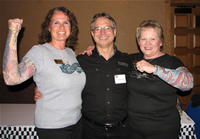 Harley Wear - Melinda Triplett from Kettering University, Jim McCaslin '74 and Deb Schnettler '00, Director of Alumni Events at Kettering University.